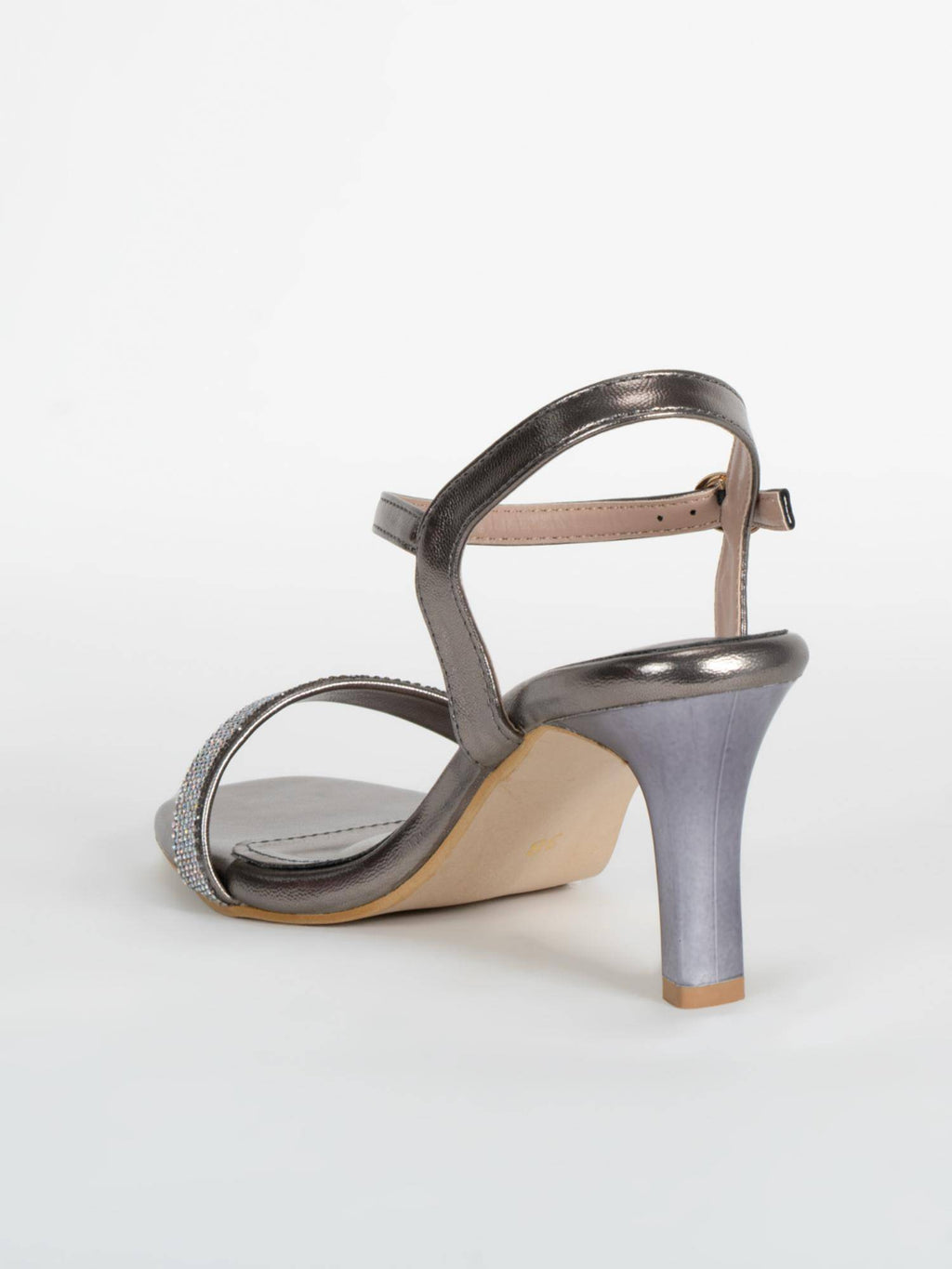 Women's Grey Block Heel Sandals | H78 - view 4