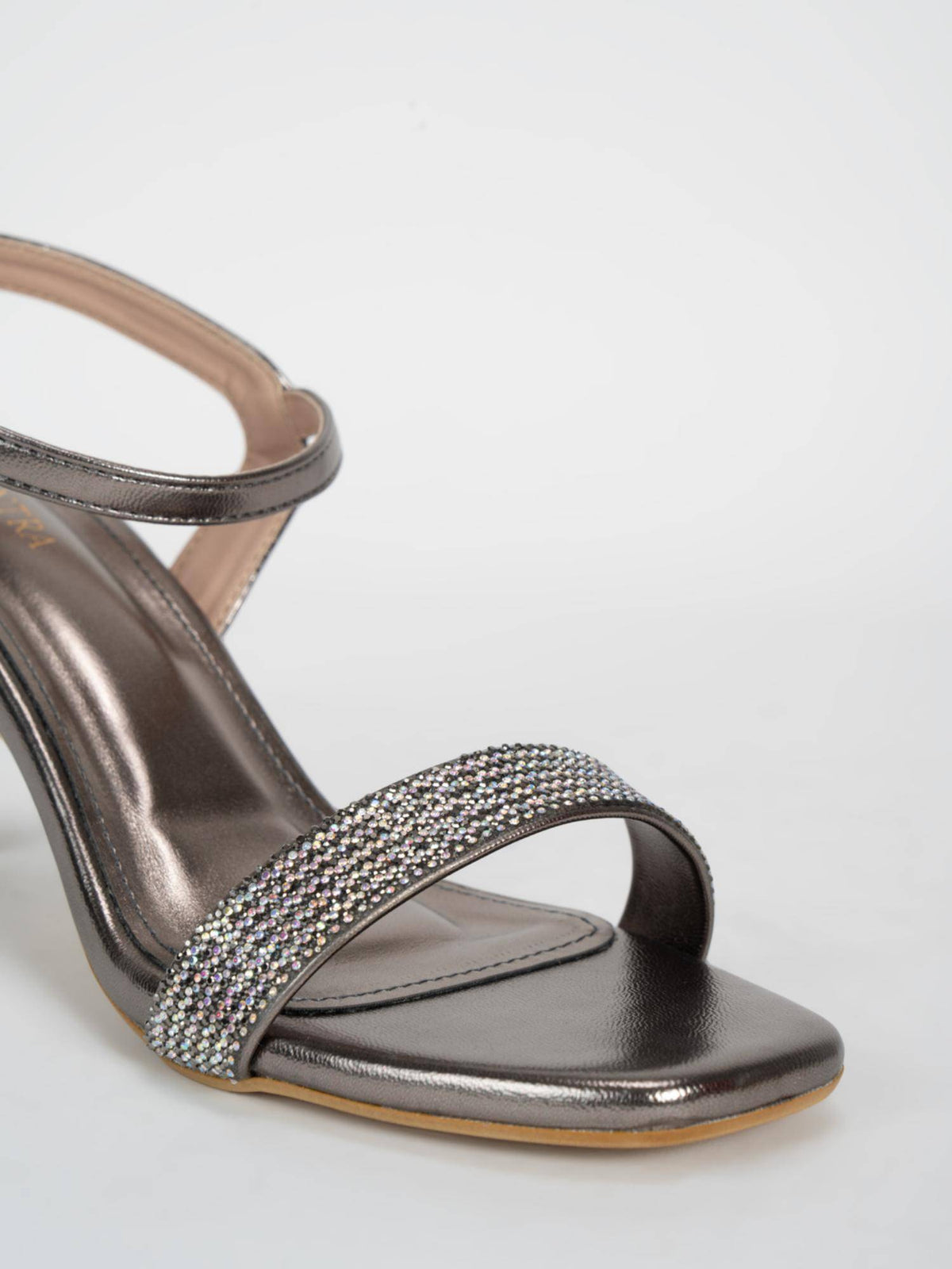 Women's Grey Block Heel Sandals | H78 - view 6