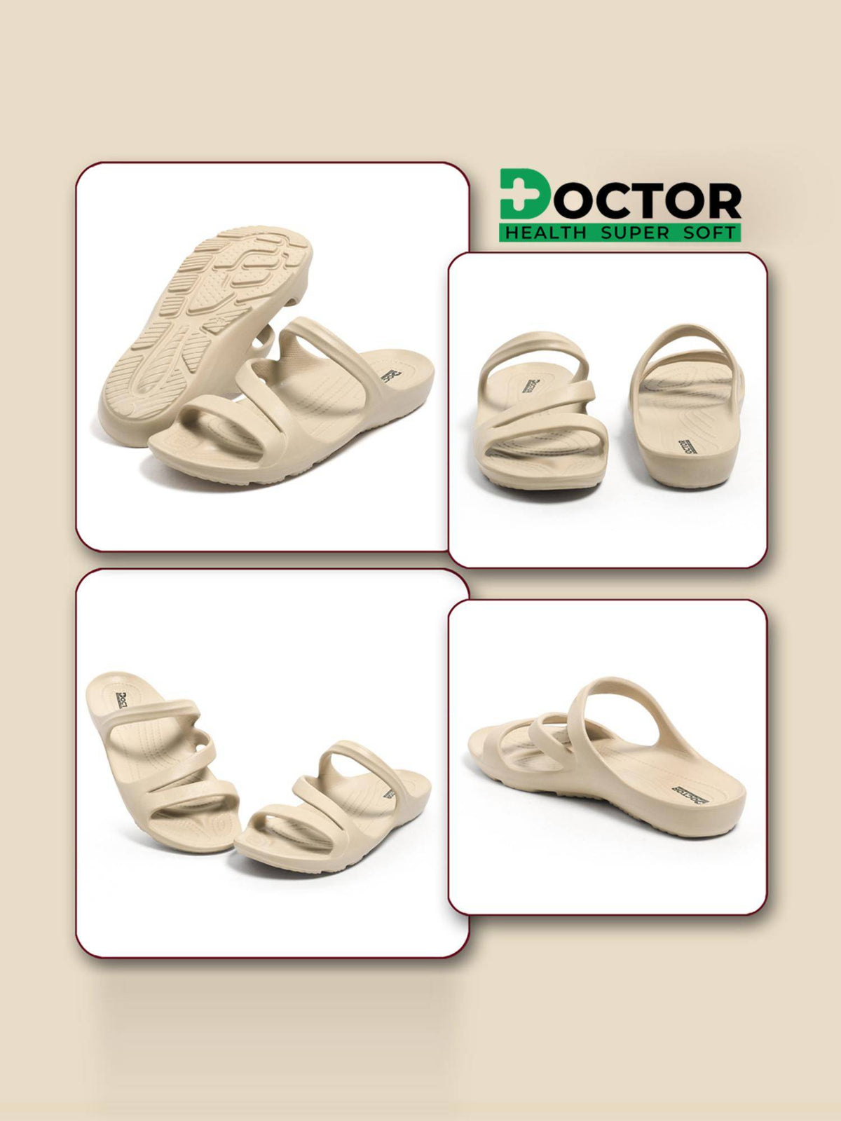Women Beige Orthopedic Sandals | SD89 - view 3