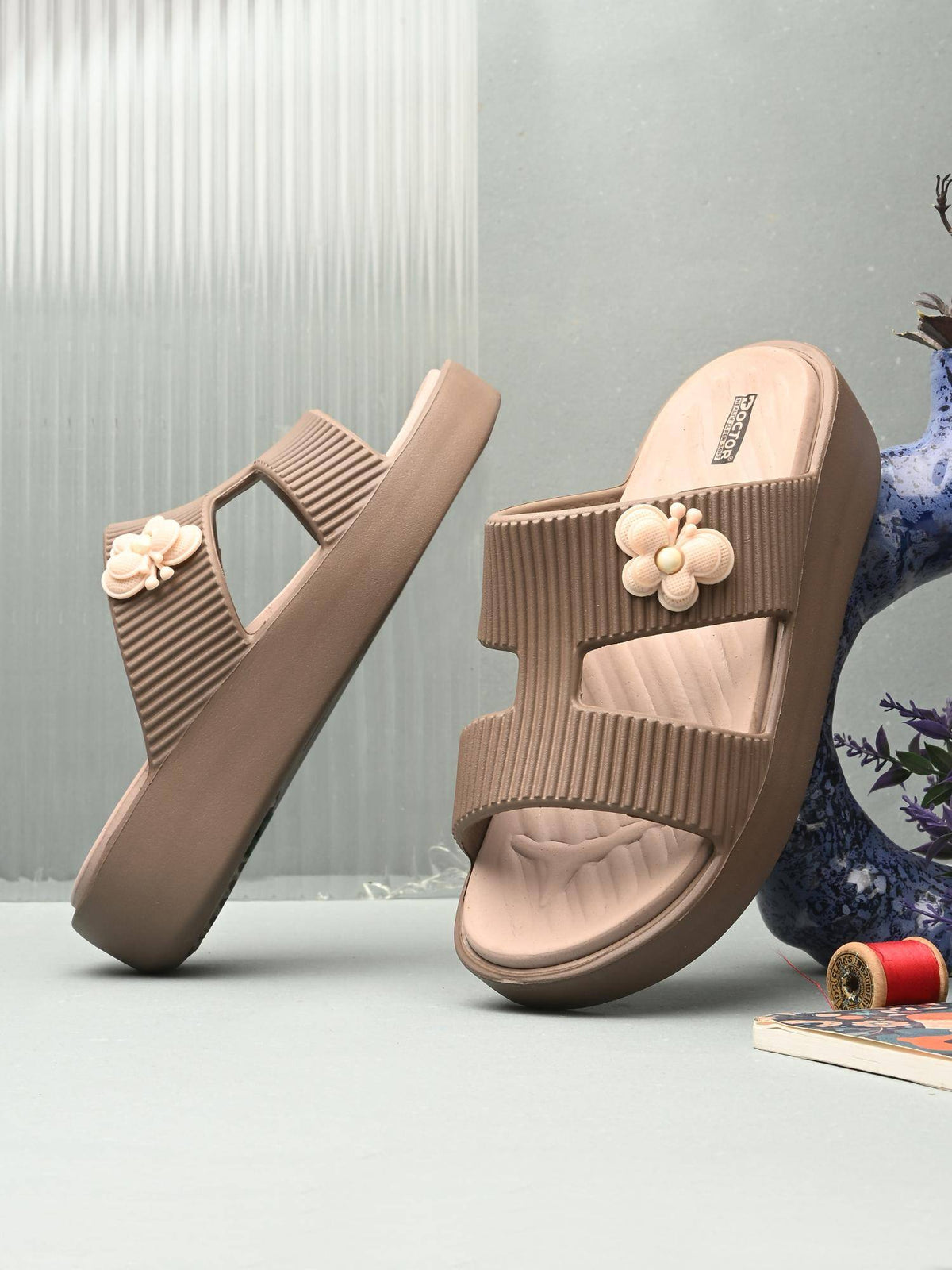 Women Beige Eva Platform Heels | H78 - view 4