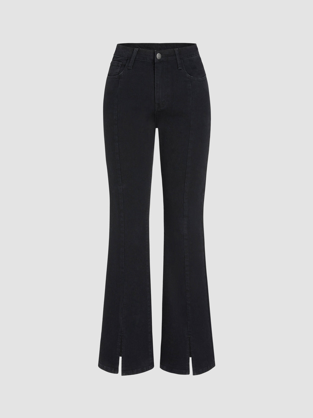 High Stretch Denim High Waist Solid Flared Jeans | BT10 - view 4