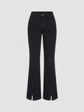 High Stretch Denim High Waist Solid Flared Jeans | BT10 - view 4