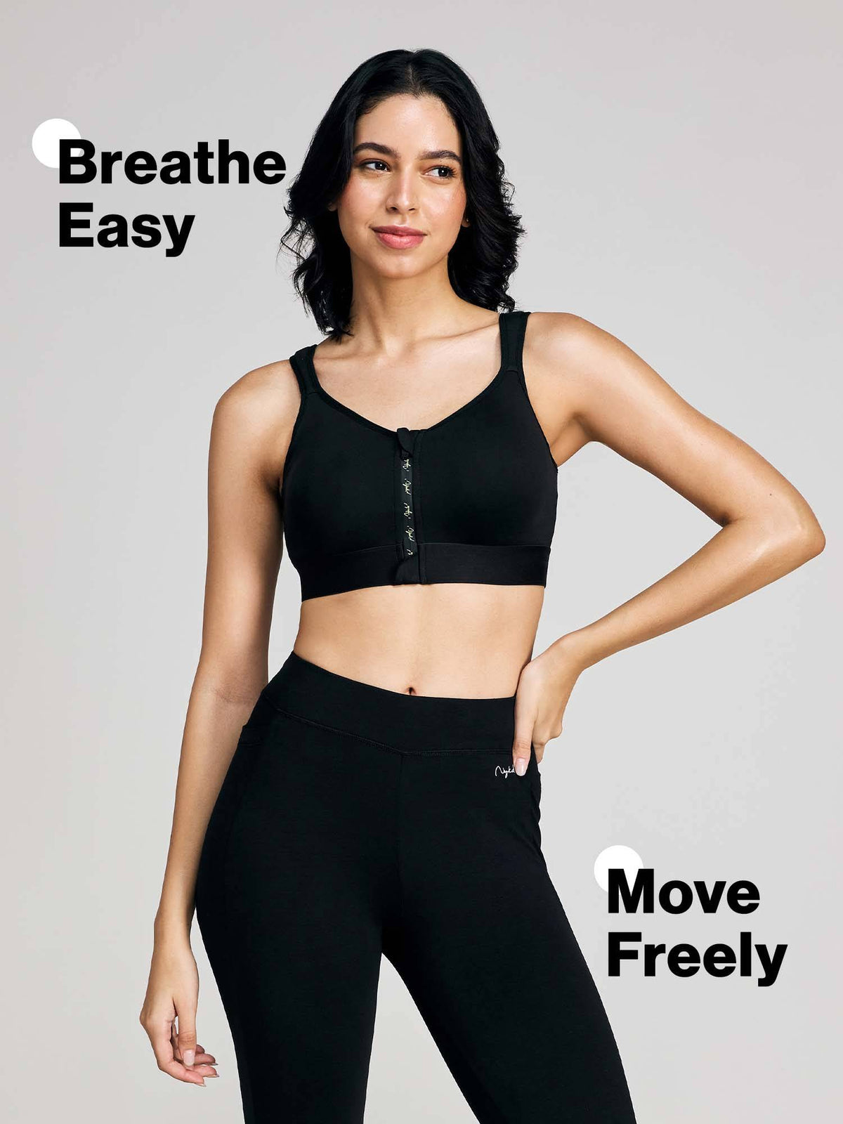 Full Coverage Front Open High Impact Posture Correcting Sports Bra NYK907 Fawn | sb09 - view 30
