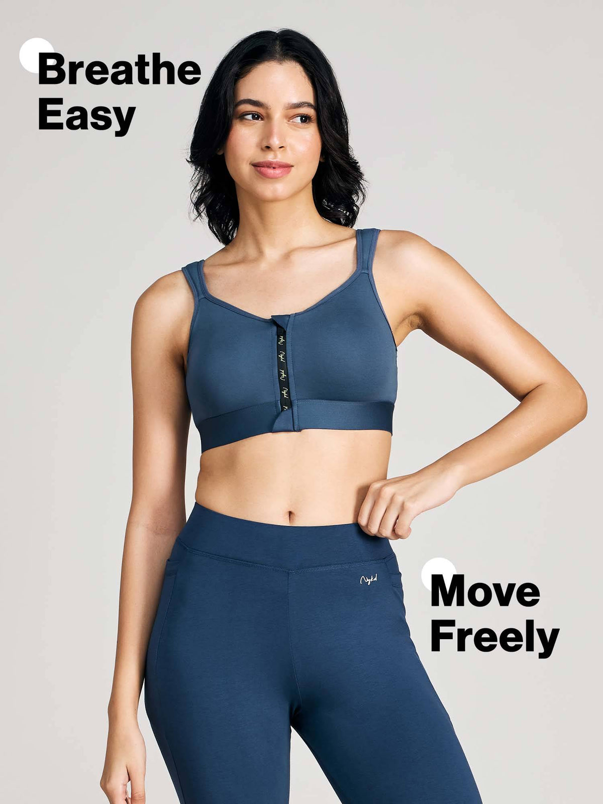 Full Coverage Front Open High Impact Posture Correcting Sports Bra NYK907 Fawn | sb09 - view 50