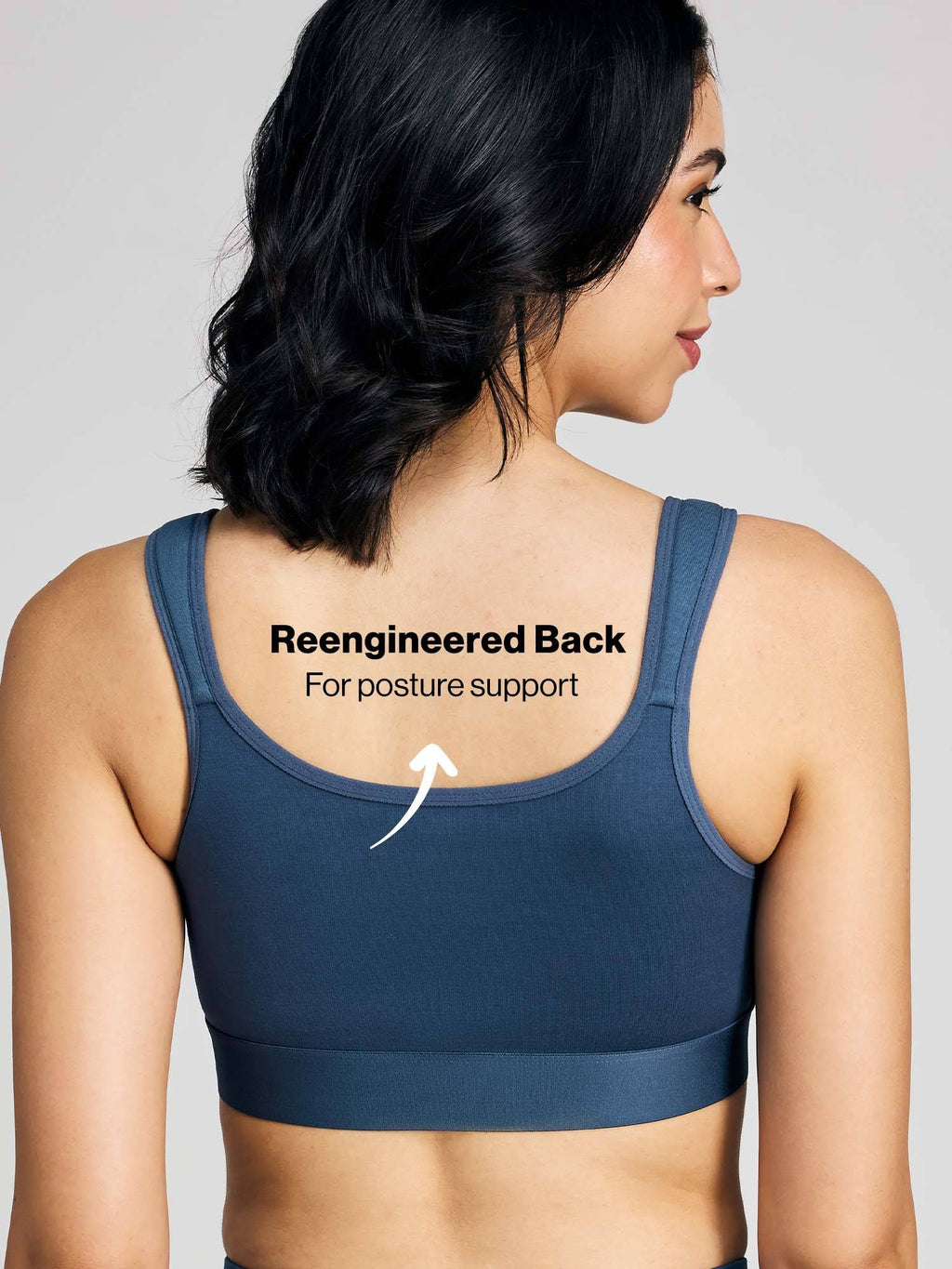 Full Coverage Front Open High Impact Posture Correcting Sports Bra NYK907 Blue | sb09 - view 5