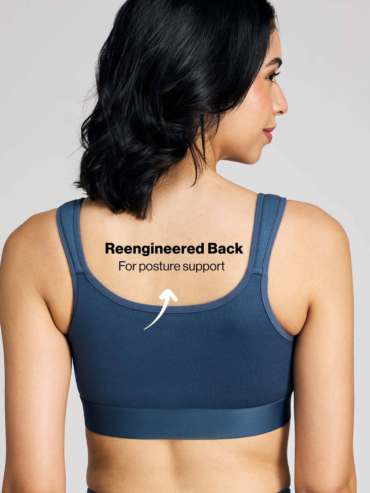Full Coverage Front Open High Impact Posture Correcting Sports Bra NYK907 Blue | sb09 - view 5