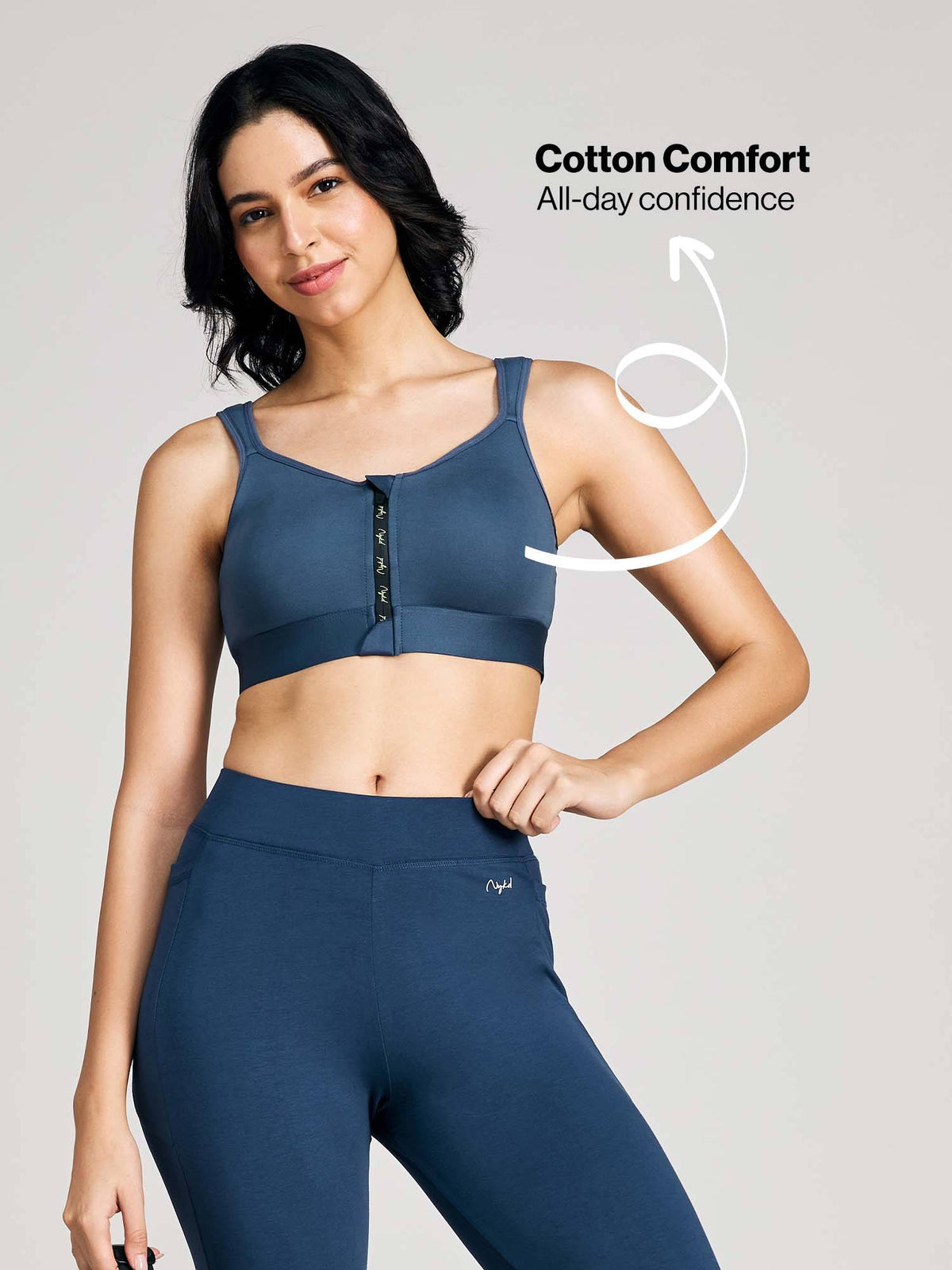 Full Coverage Front Open High Impact Posture Correcting Sports Bra NYK907 Fawn | sb09 - view 56