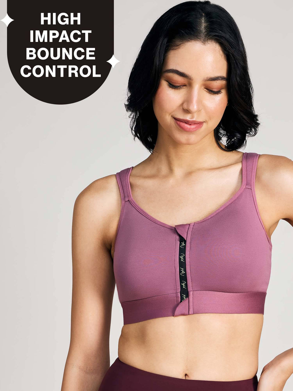 Full Coverage Front Open High Impact Posture Correcting Sports Bra NYK907 Fawn | sb09 - view 19