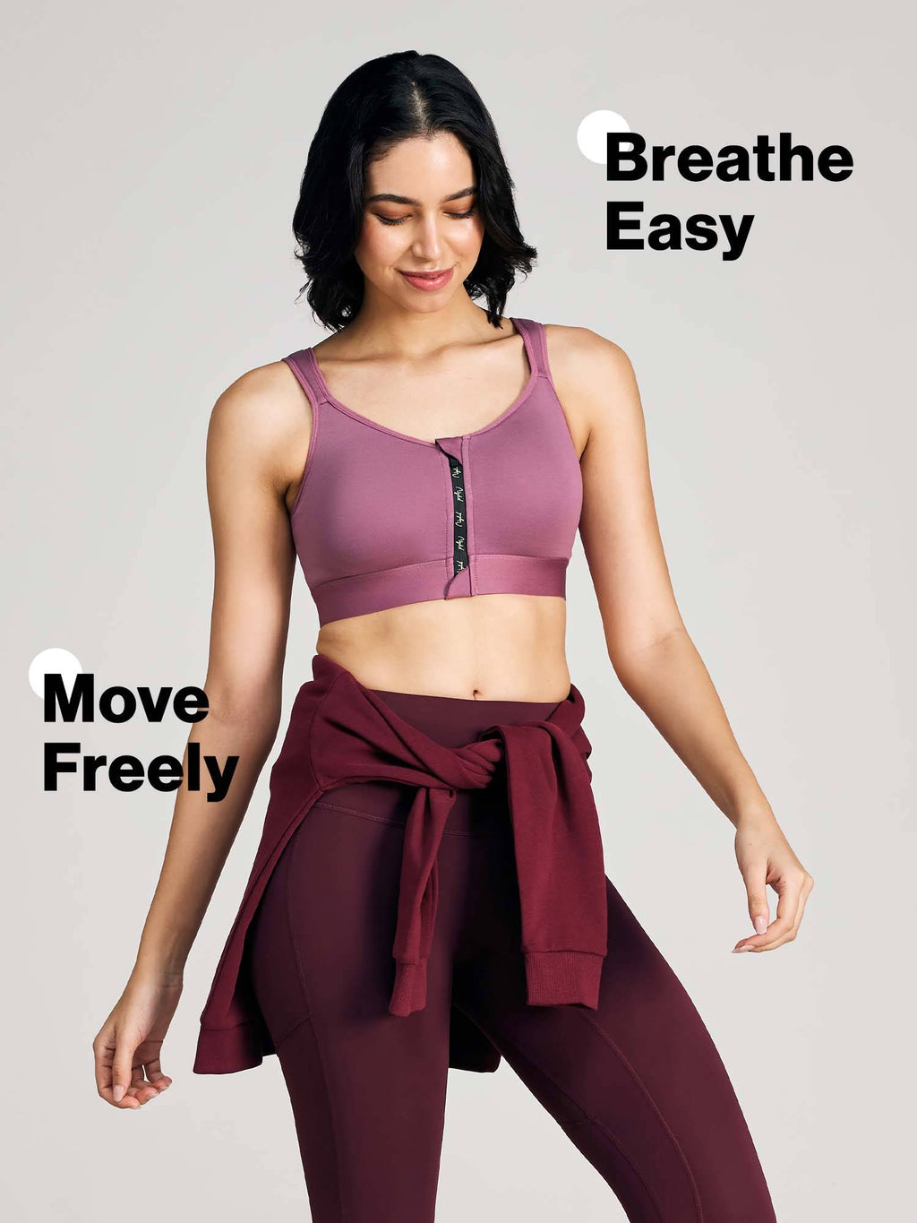 Full Coverage Front Open High Impact Posture Correcting Sports Bra NYK907 Fawn | sb09 - view 20