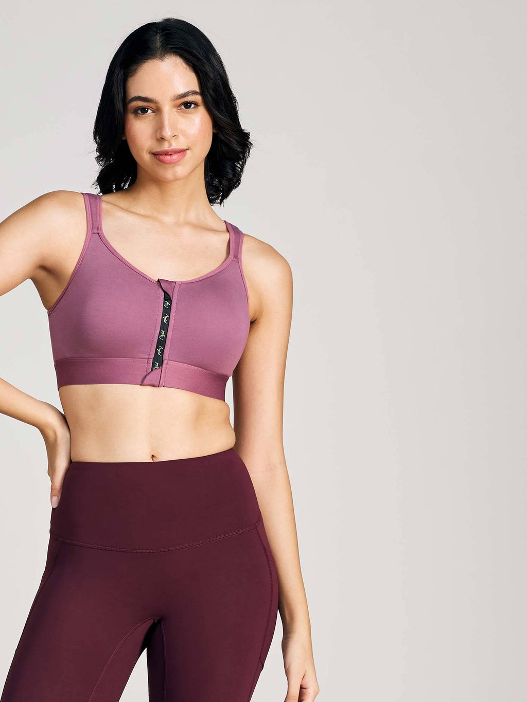 Full Coverage Front Open High Impact Posture Correcting Sports Bra NYK907 Fawn | sb09 - view 26