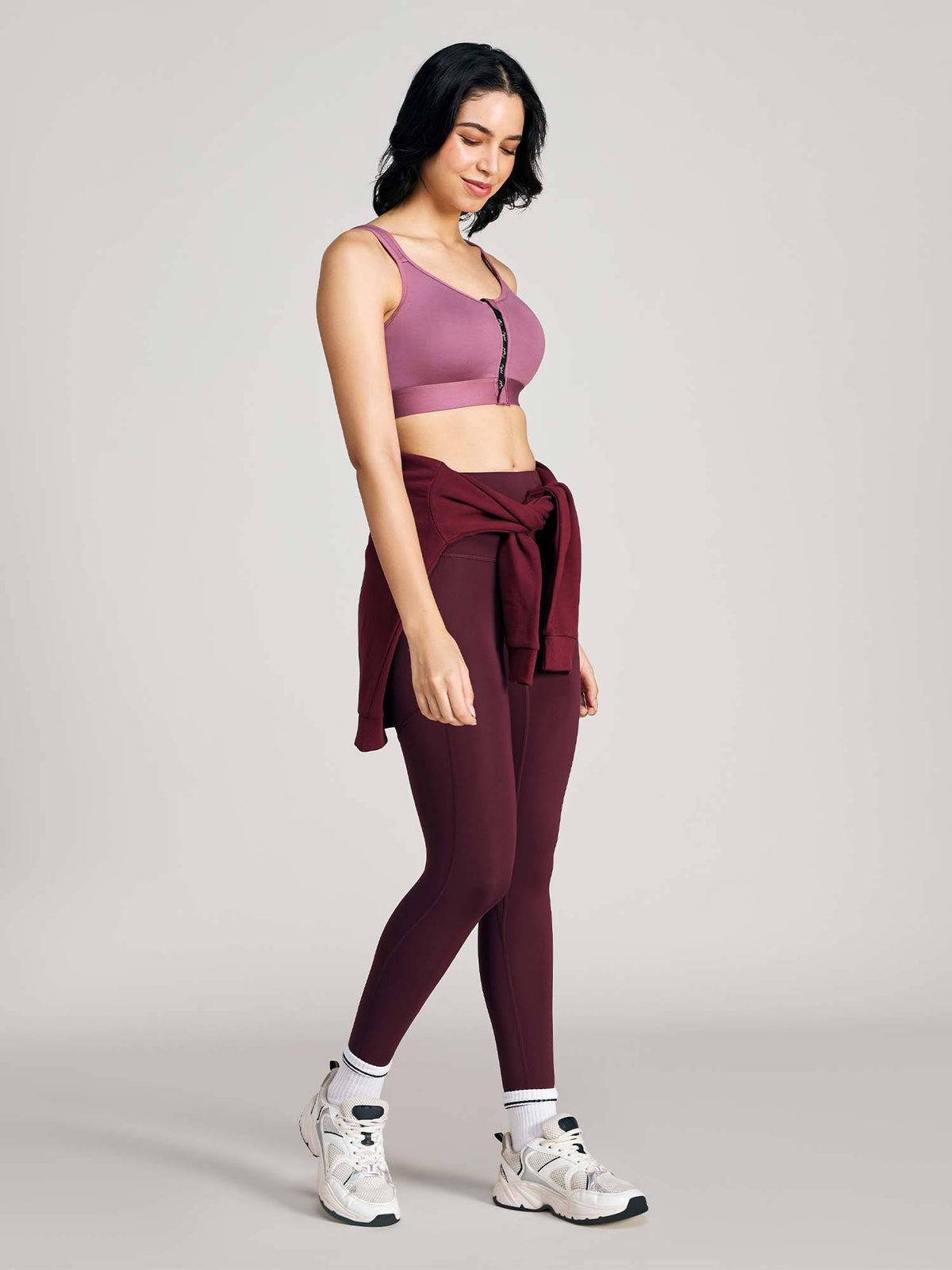 Full Coverage Front Open High Impact Posture Correcting Sports Bra NYK907 Fawn | sb09 - view 27