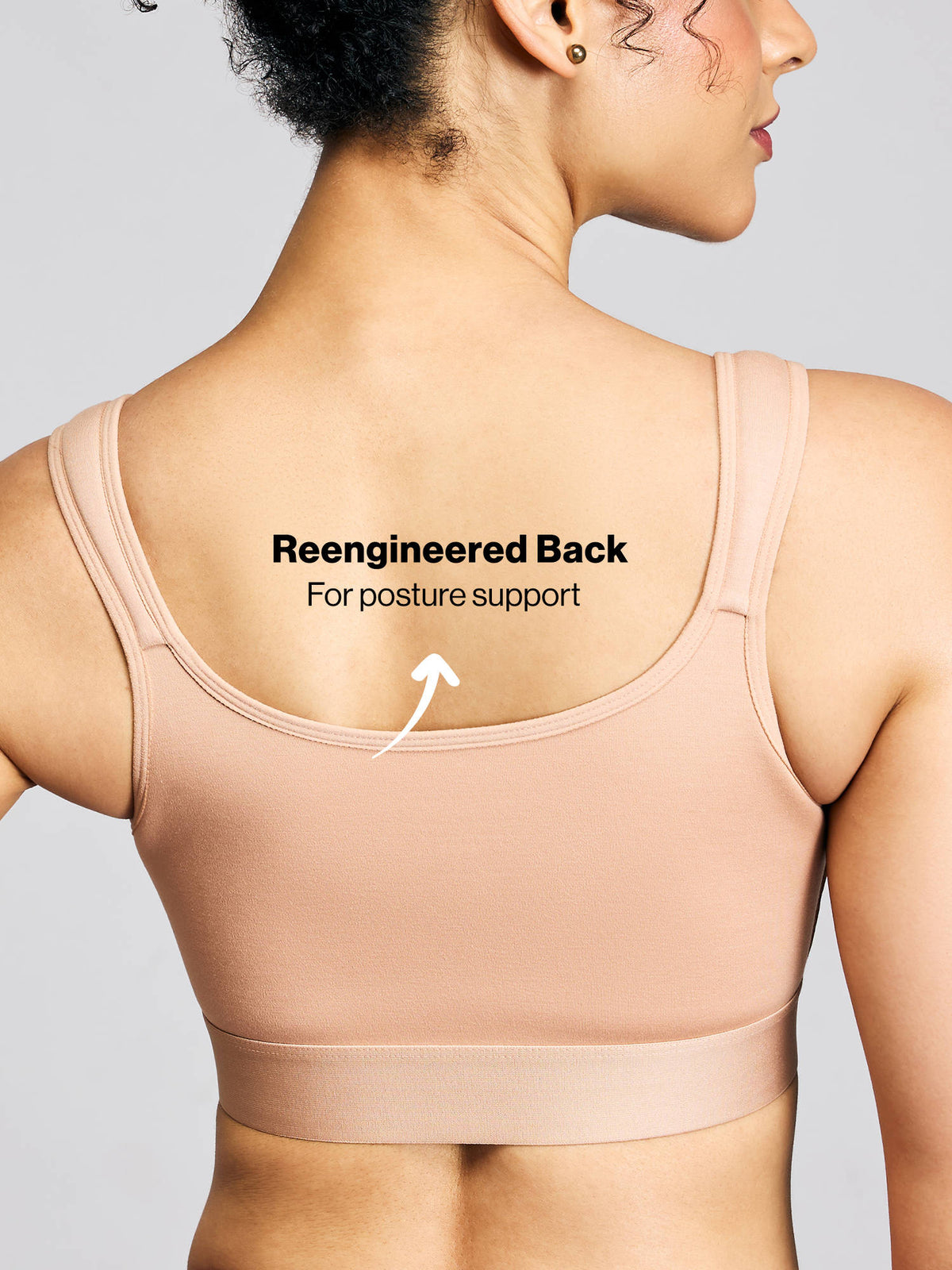 Full Coverage Front Open High Impact Posture Correcting Sports Bra NYK907 Fawn | sb09 - view 43