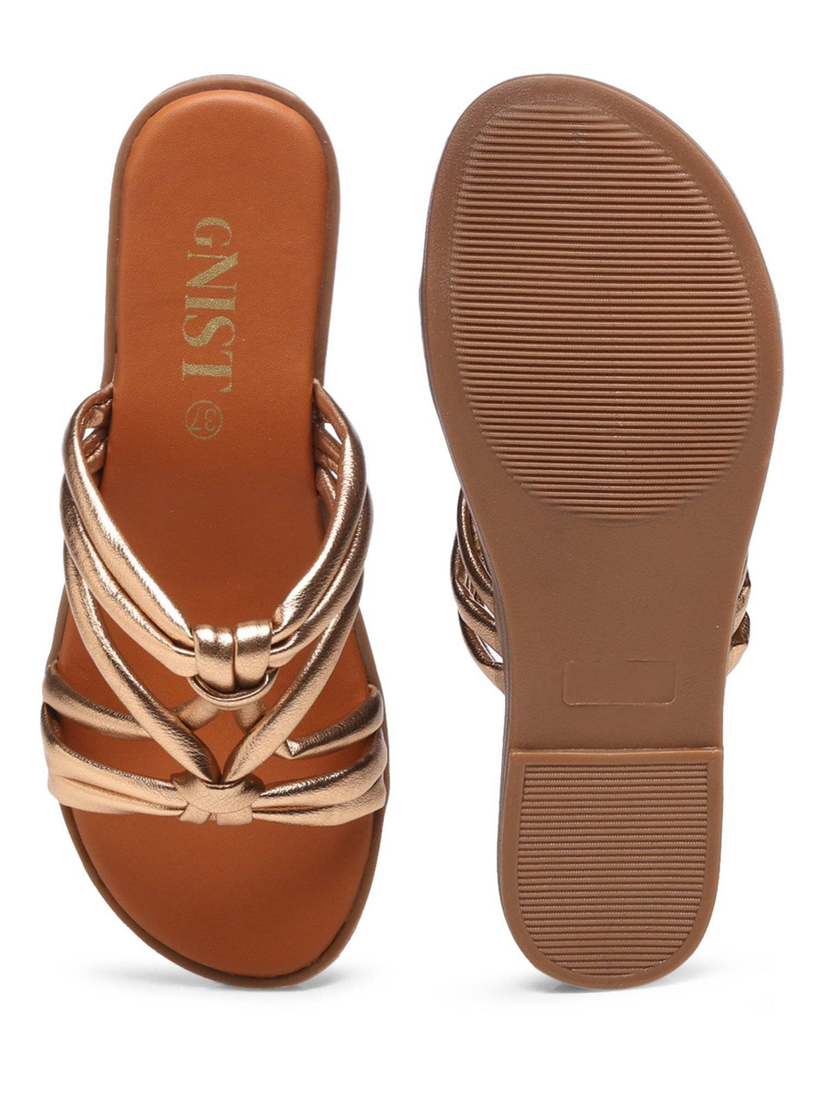 Strappy Slip On Copper Flats | F61 - view 7