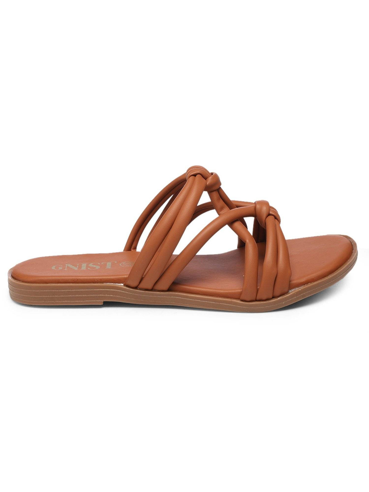 Strappy Slip On Tan Flats | F61 - view 5