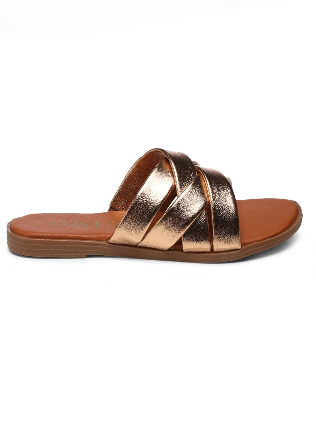 Strappy Slip On Rose Gold Flats | F61 - view 5