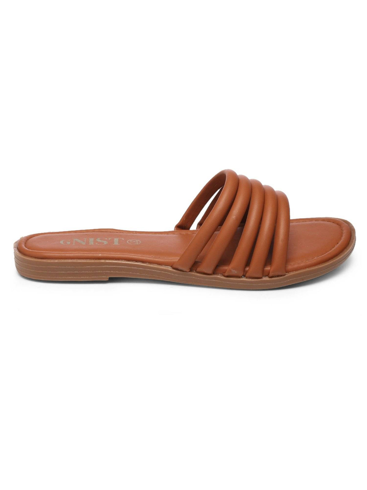 Strappy Slip On Tan Flats | F61 - view 5