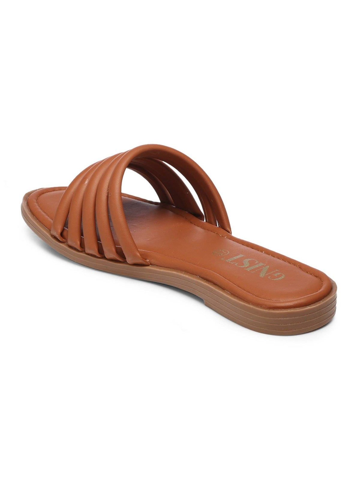 Strappy Slip On Tan Flats | F61 - view 6