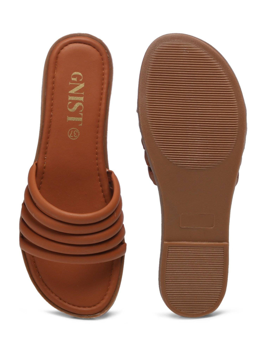 Strappy Slip On Tan Flats | F61 - view 7