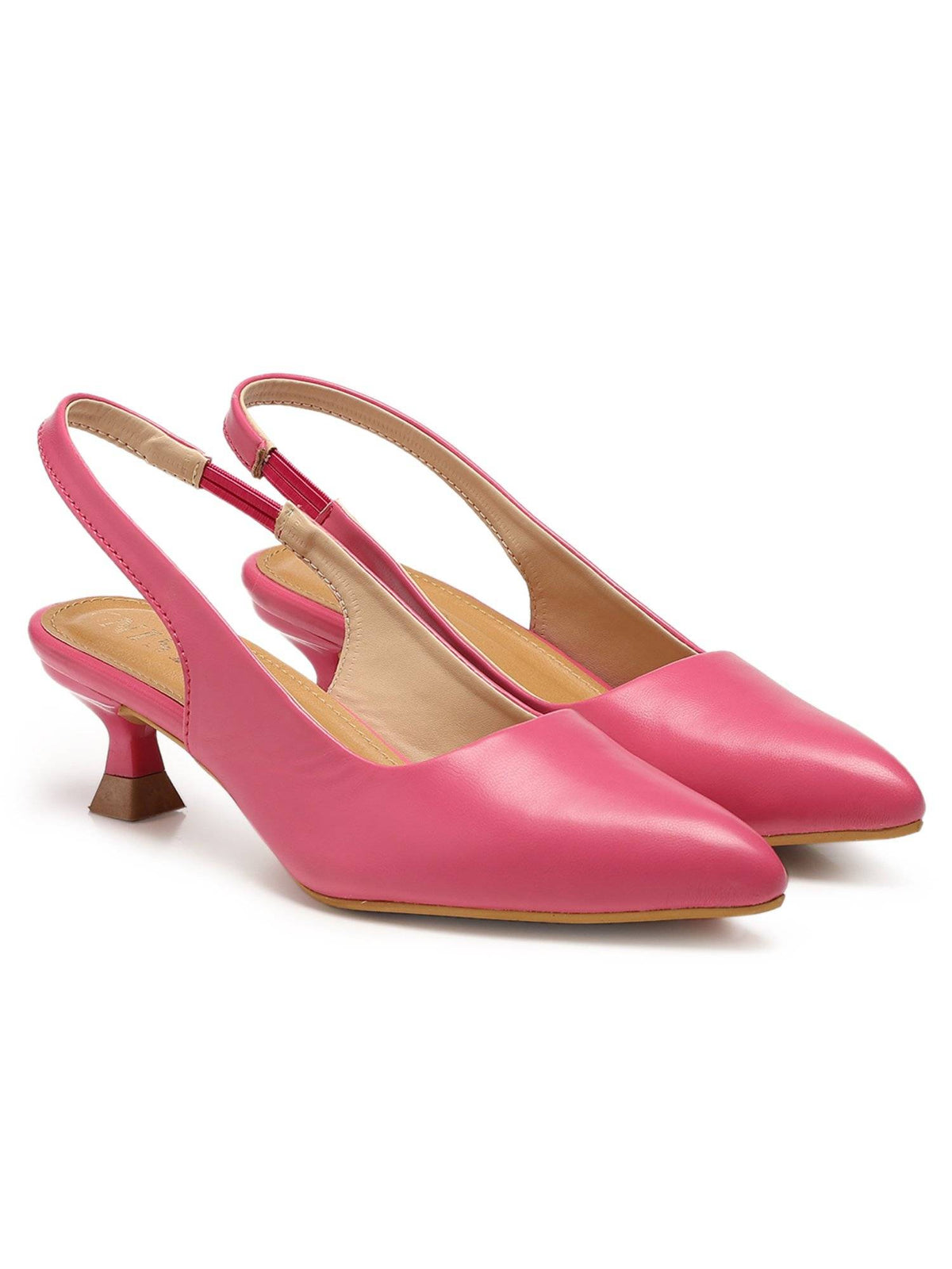 Sling Back Pink Kitten Pump Heels | H78 - view 2