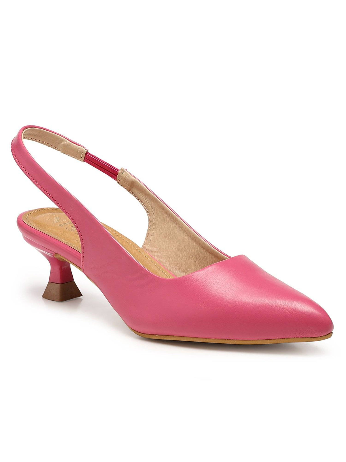 Sling Back Pink Kitten Pump Heels | H78 - view 3