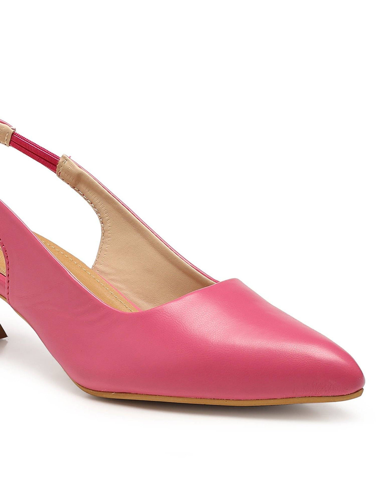 Sling Back Pink Kitten Pump Heels | H78 - view 4