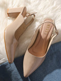 Classic Nude Block Pump Heels | H78 - view 1