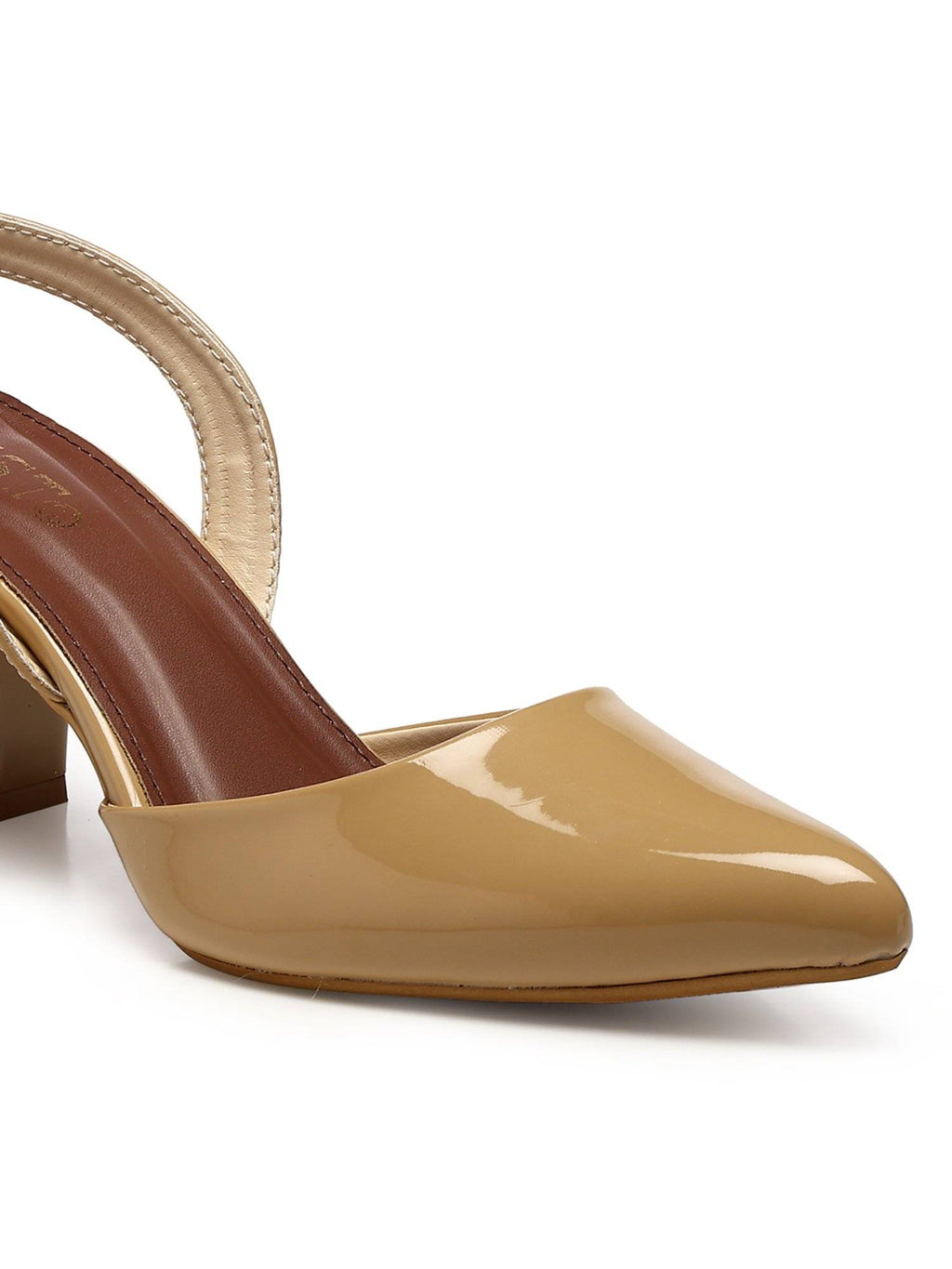 Classic Beige Block Pump Heels | H78 - view 4