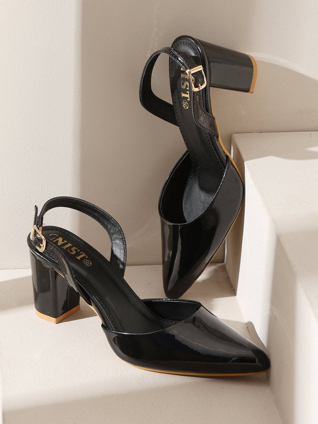 Classic Beige Block Pump Heels | H78 - view 22