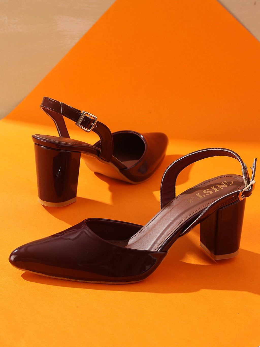 Classic Beige Block Pump Heels | H78 - view 8