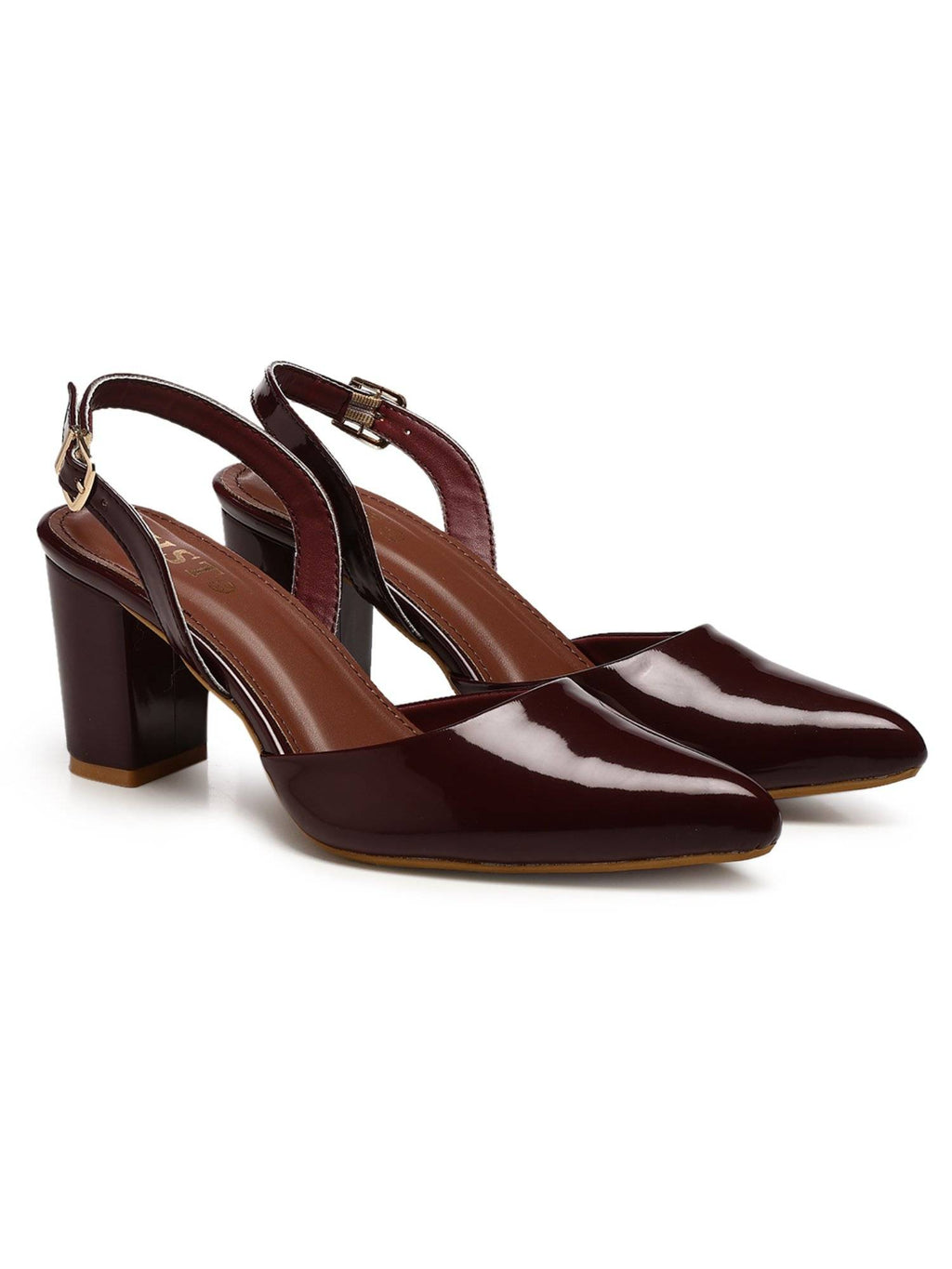 Classic Beige Block Pump Heels | H78 - view 9