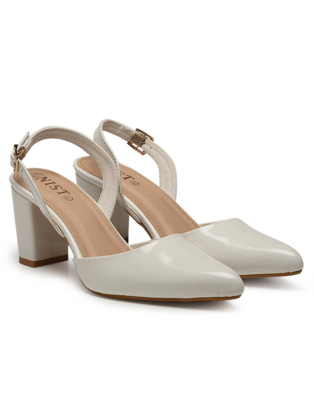 Classic Beige Block Pump Heels | H78 - view 16