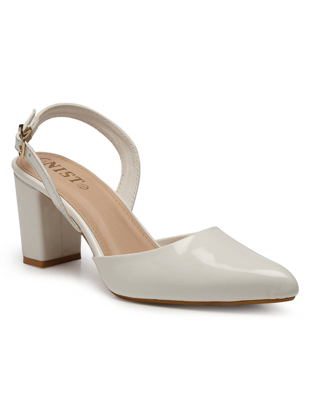Classic Beige Block Pump Heels | H78 - view 17