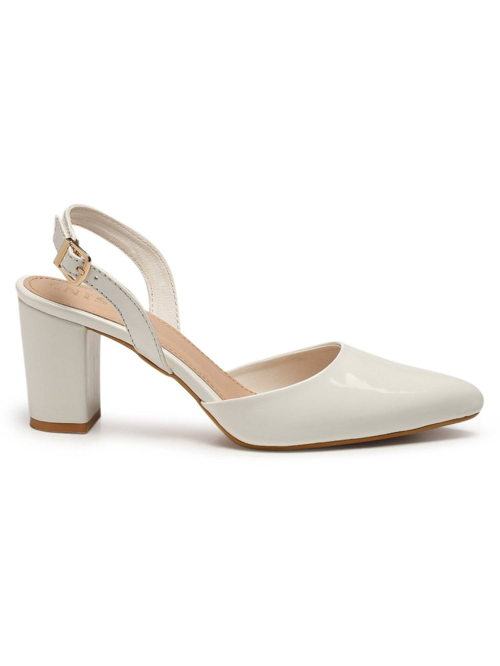 Classic Beige Block Pump Heels | H78 - view 19