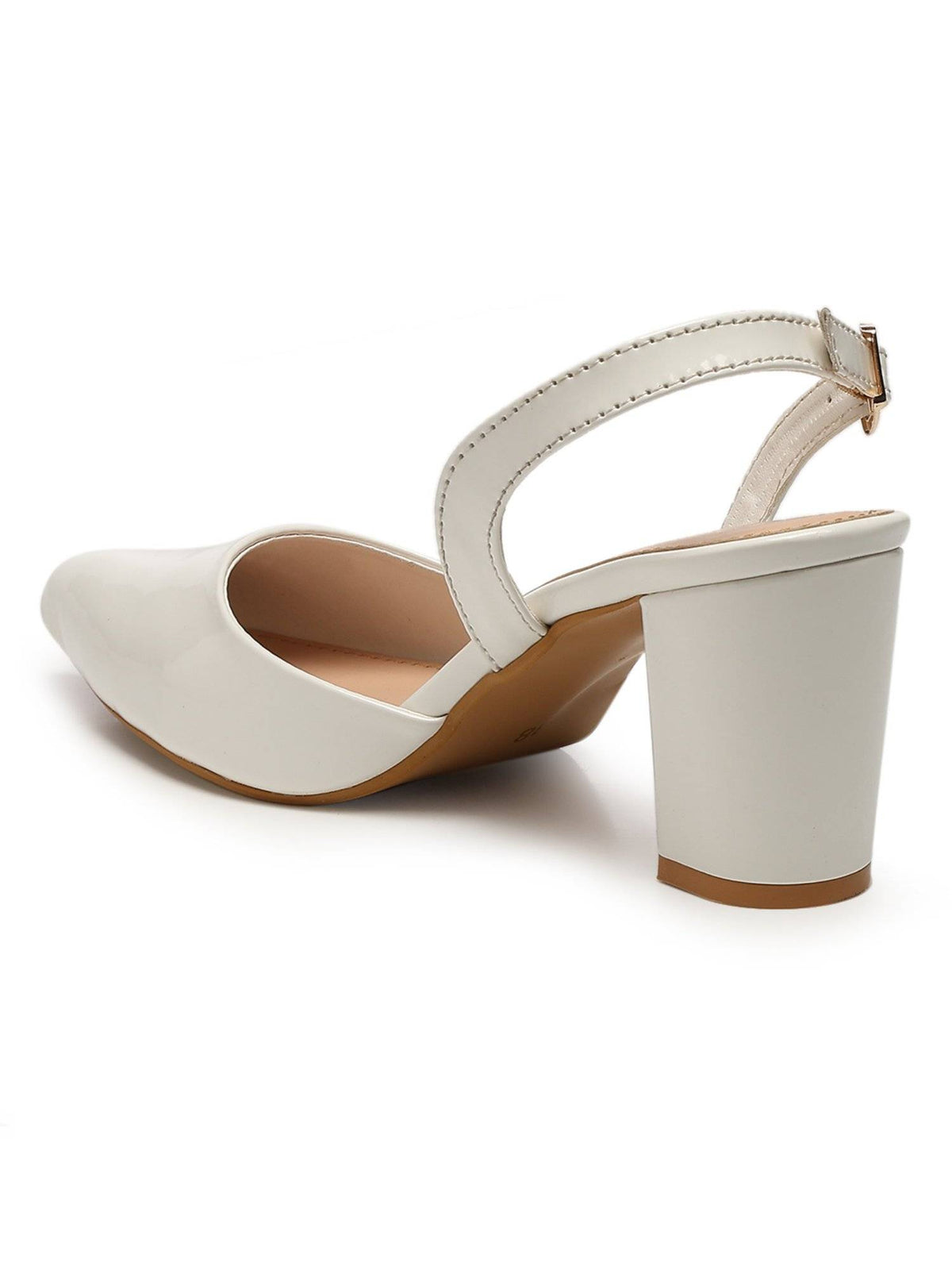 Classic Beige Block Pump Heels | H78 - view 20