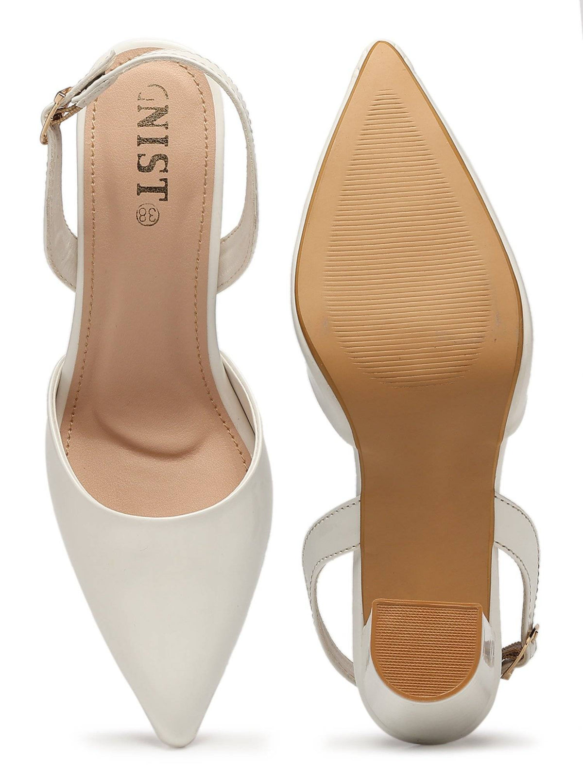 Classic Beige Block Pump Heels | H78 - view 21