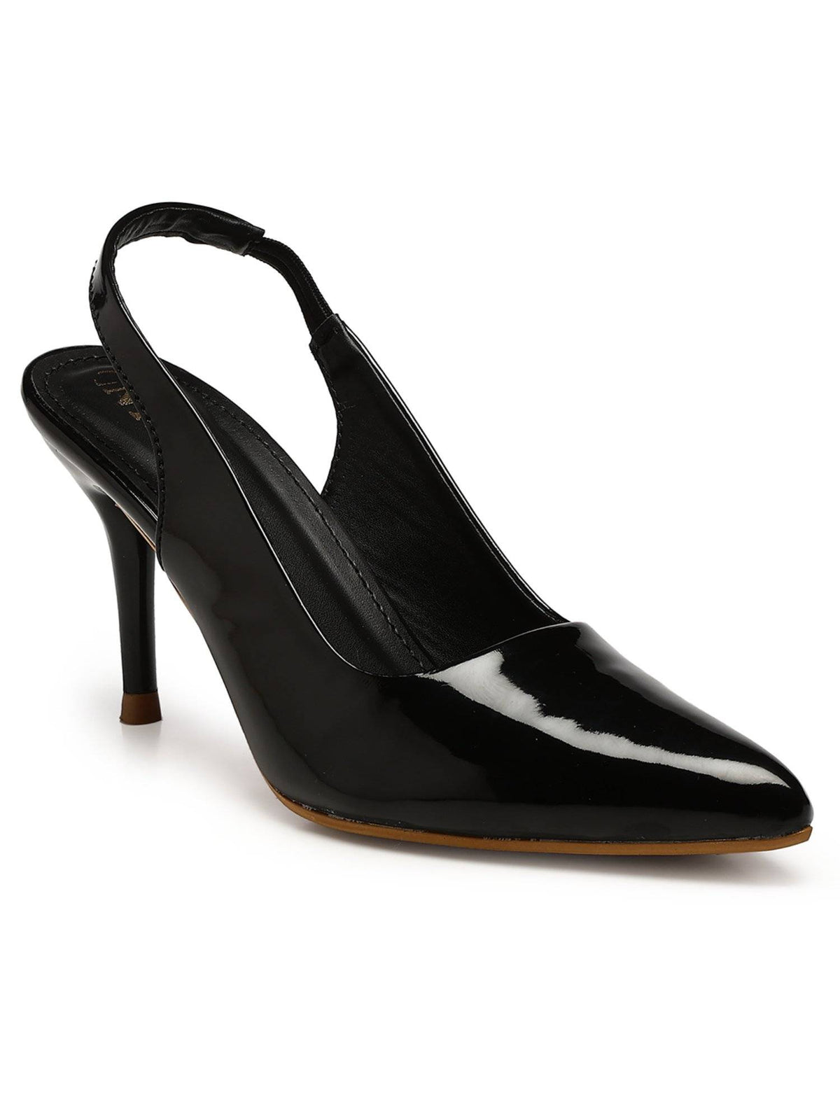 Pointed Black Stiletto Pump Heels | H78 - view 3