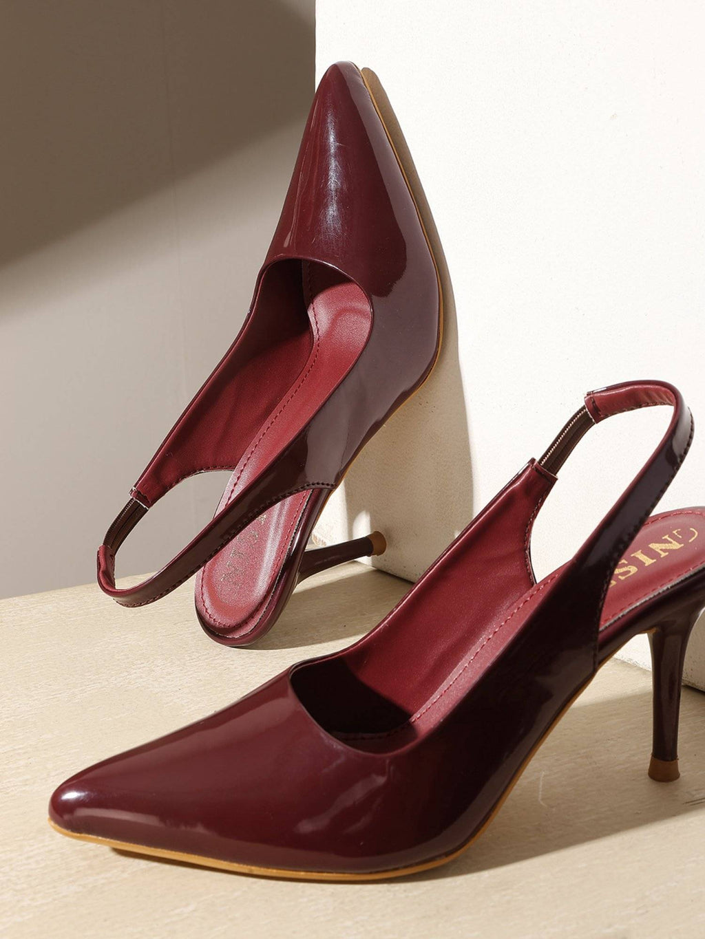Pointed Cherry Stiletto Pump Heels | H78 - view 1