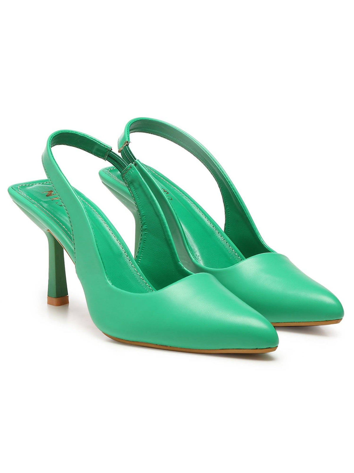 Pointed Green Stiletto Pump Heels | H78 - view 2