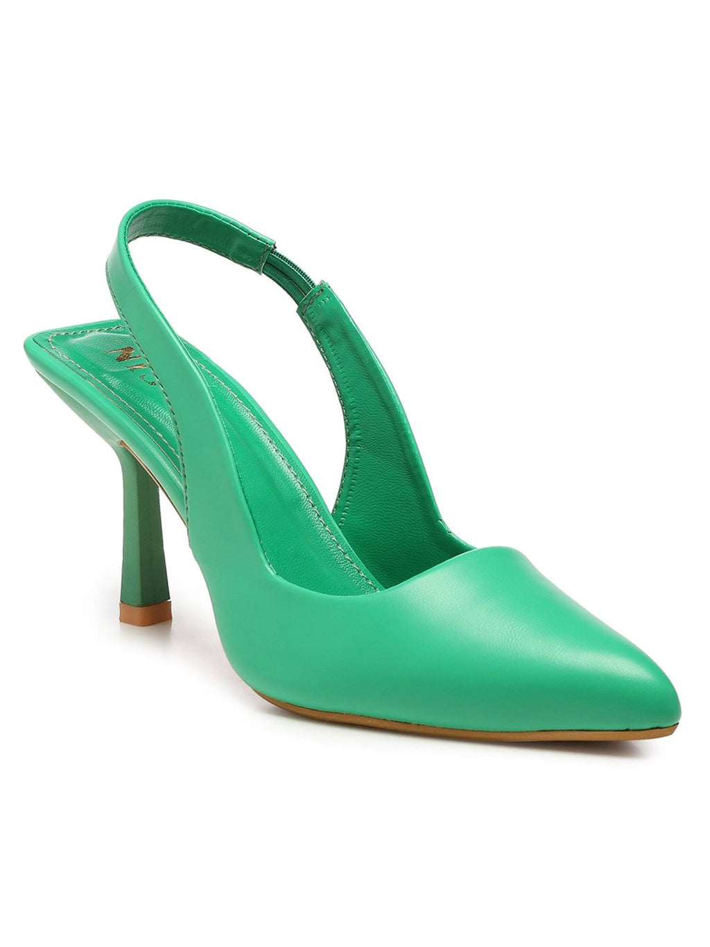 Pointed Green Stiletto Pump Heels | H78 - view 3