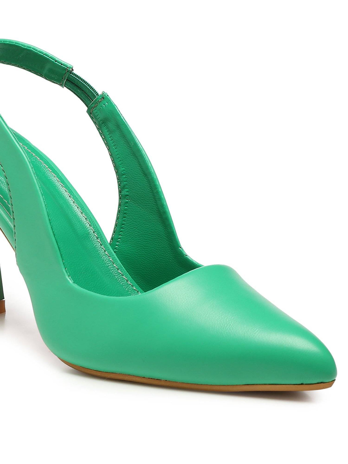 Pointed Green Stiletto Pump Heels | H78 - view 4