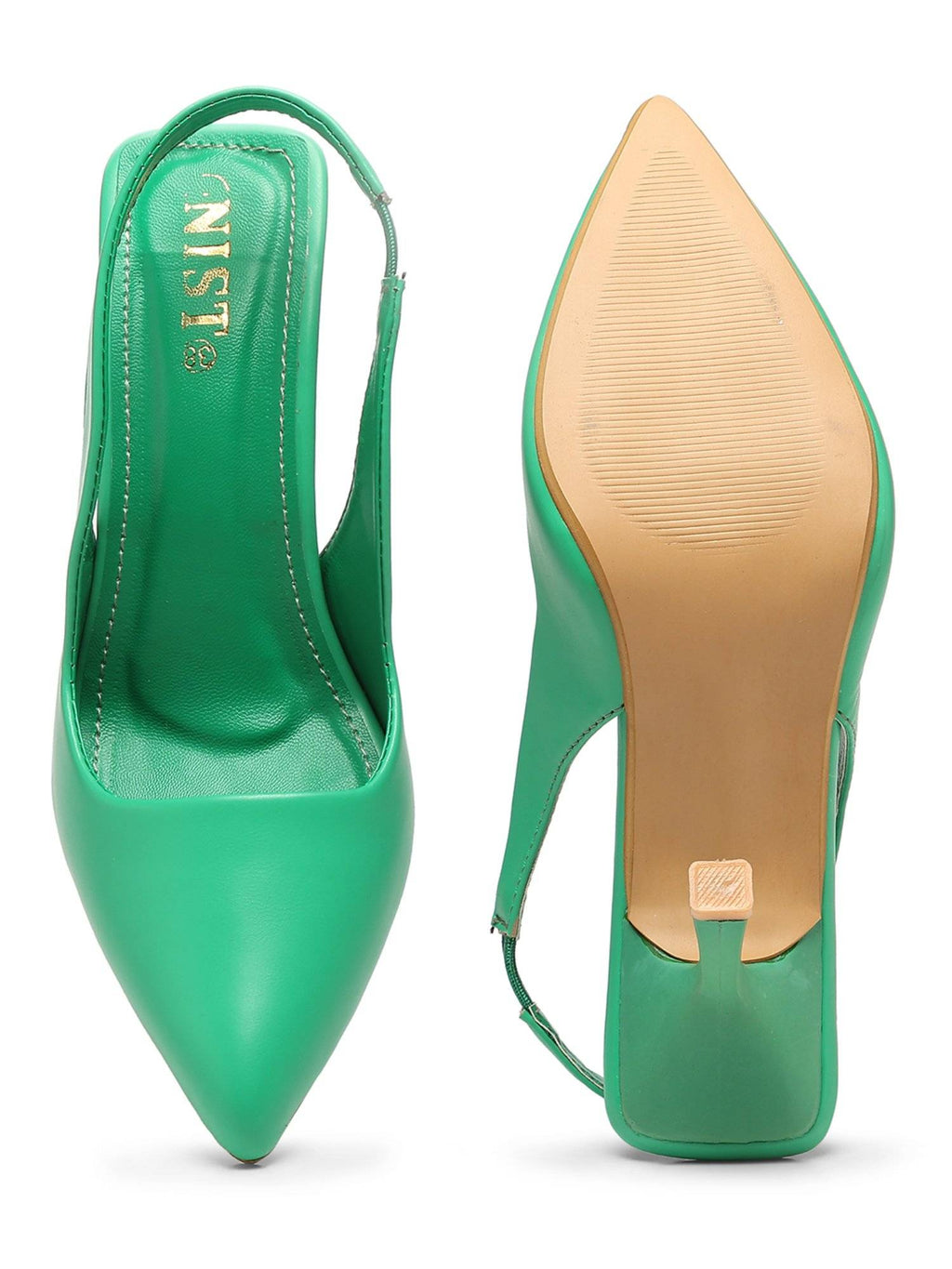 Pointed Green Stiletto Pump Heels | H78 - view 7
