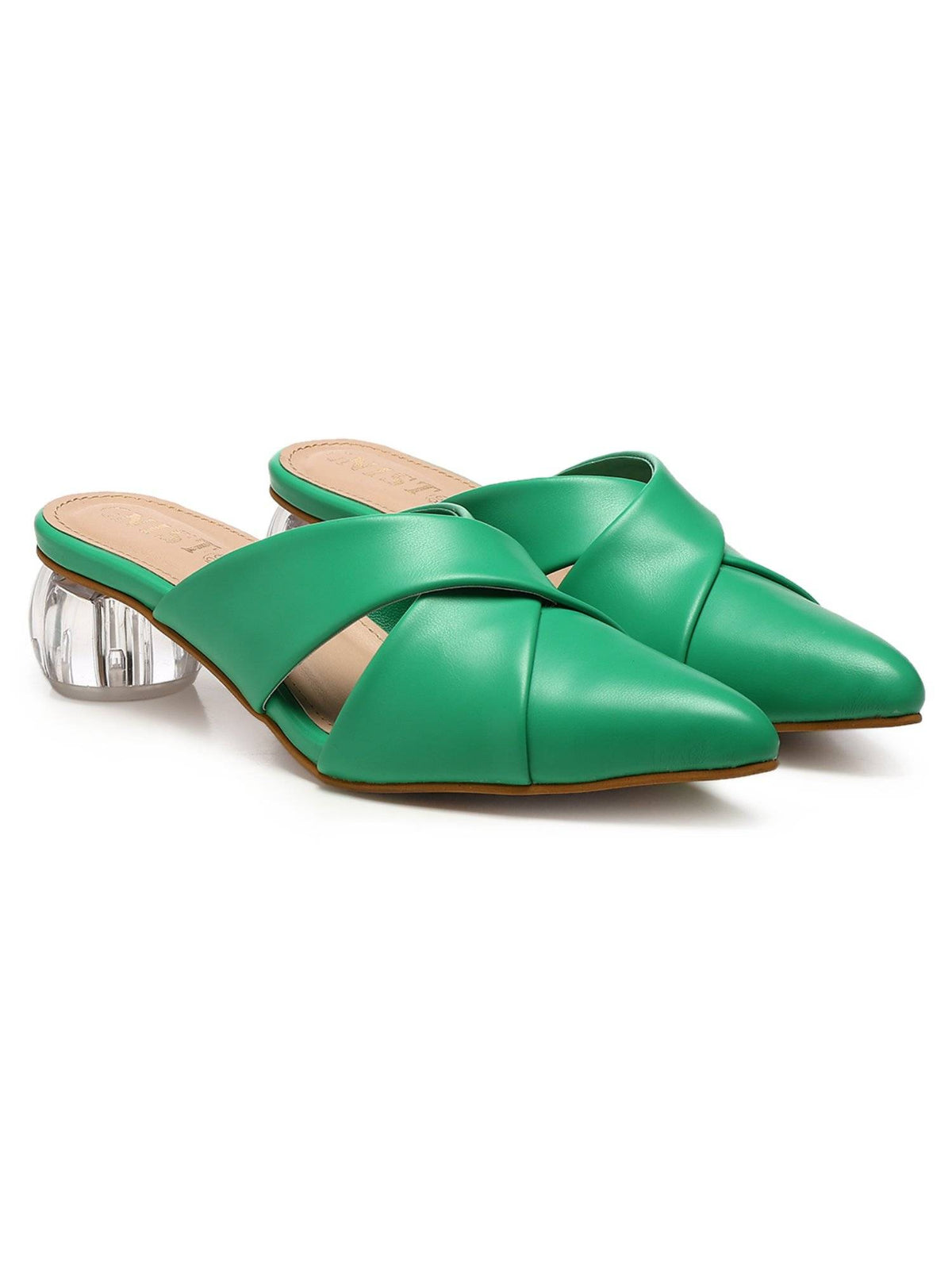 Comfort Green Pointed Toe Mule Heels | H78 - view 2