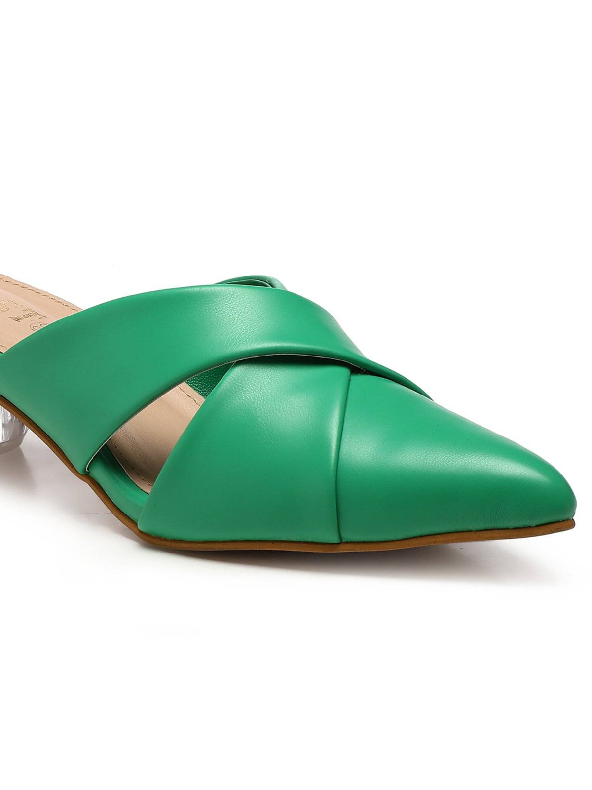 Comfort Green Pointed Toe Mule Heels | H78 - view 4