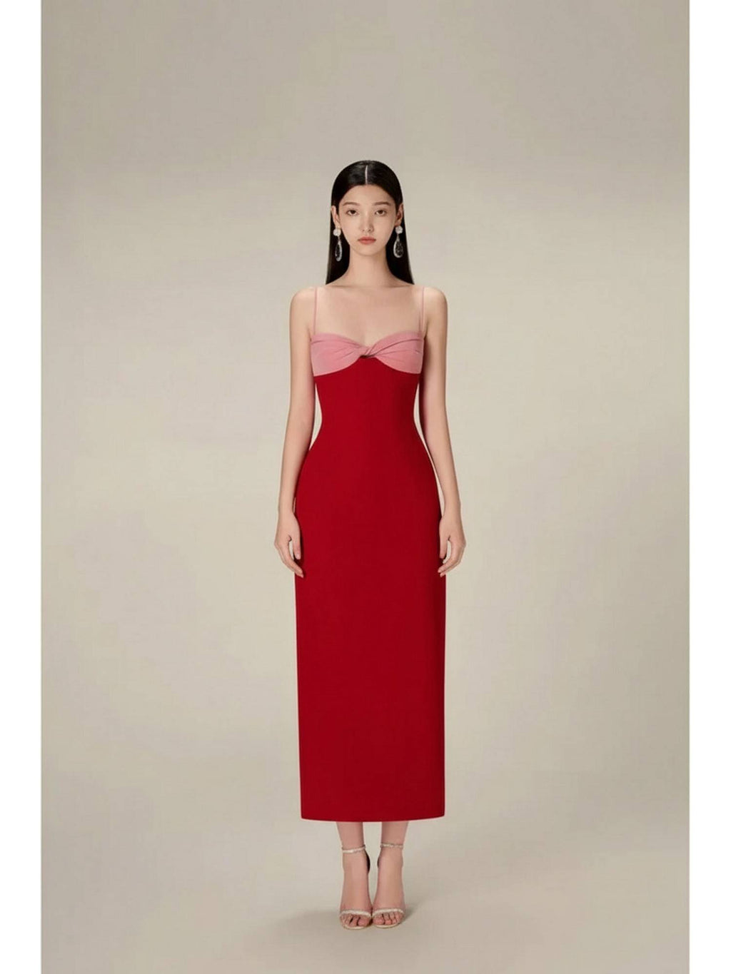 Red And Pink Bodycon Dress | D56 - view 1