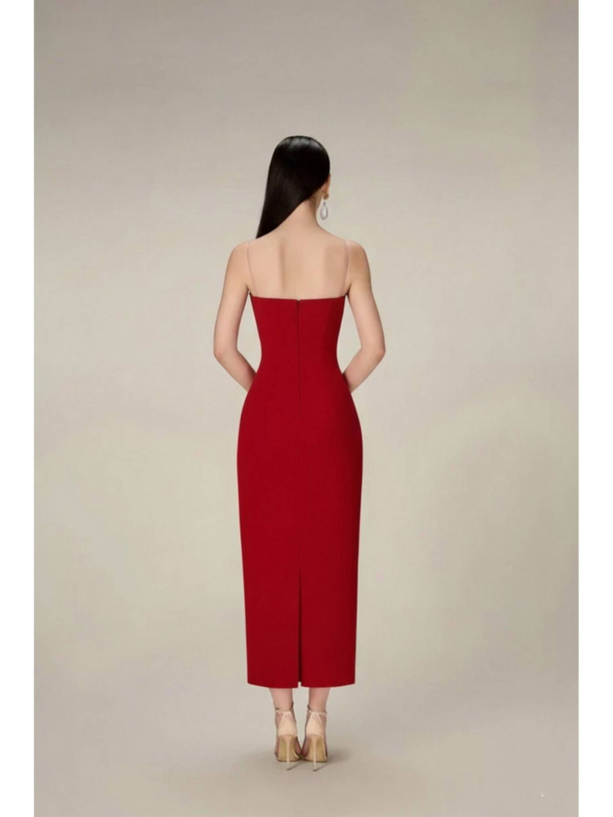 Red And Pink Bodycon Dress | D56 - view 2