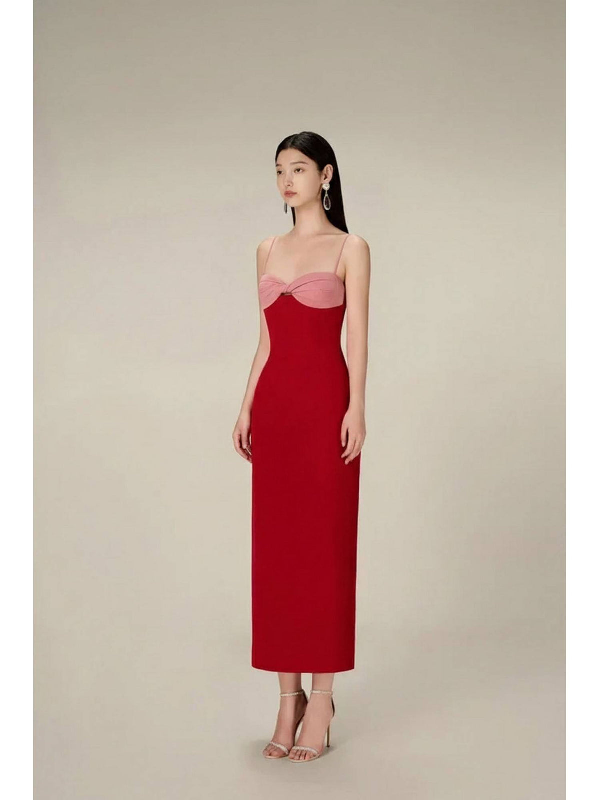 Red And Pink Bodycon Dress | D56 - view 3