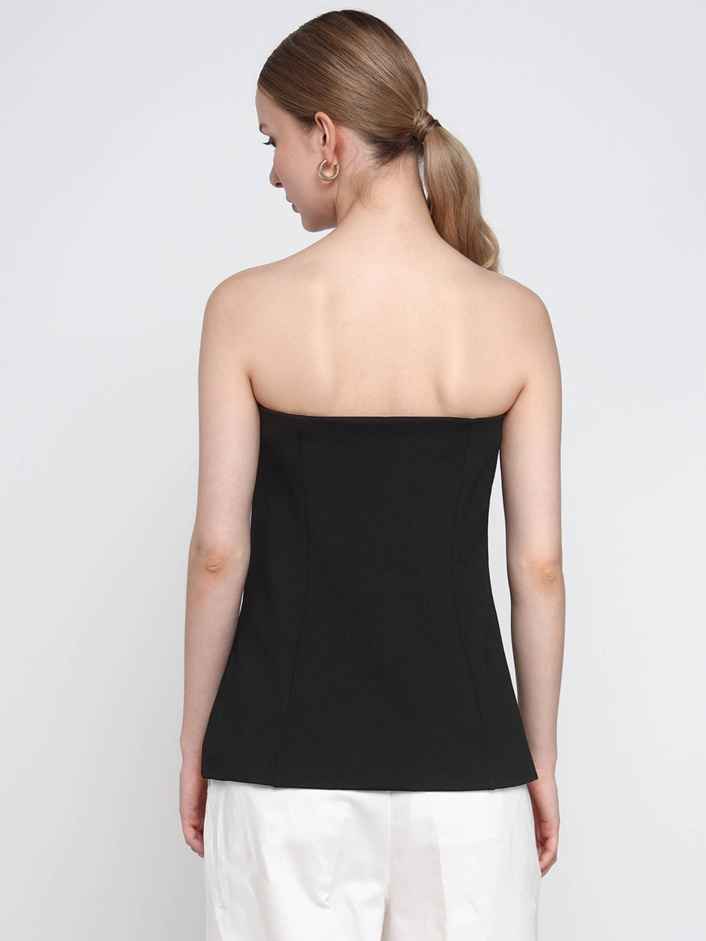 Black Buttoned Tube Top | TT90 - view 4