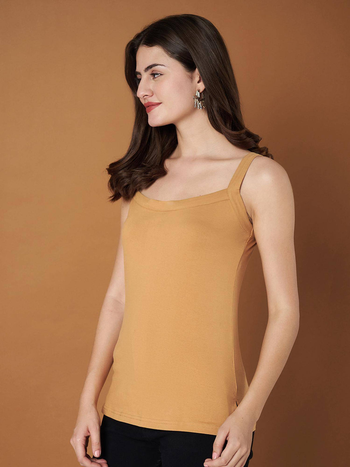 Womens Navy Blue Regular Strap Cotton Camisole Top | TT98 - view 45