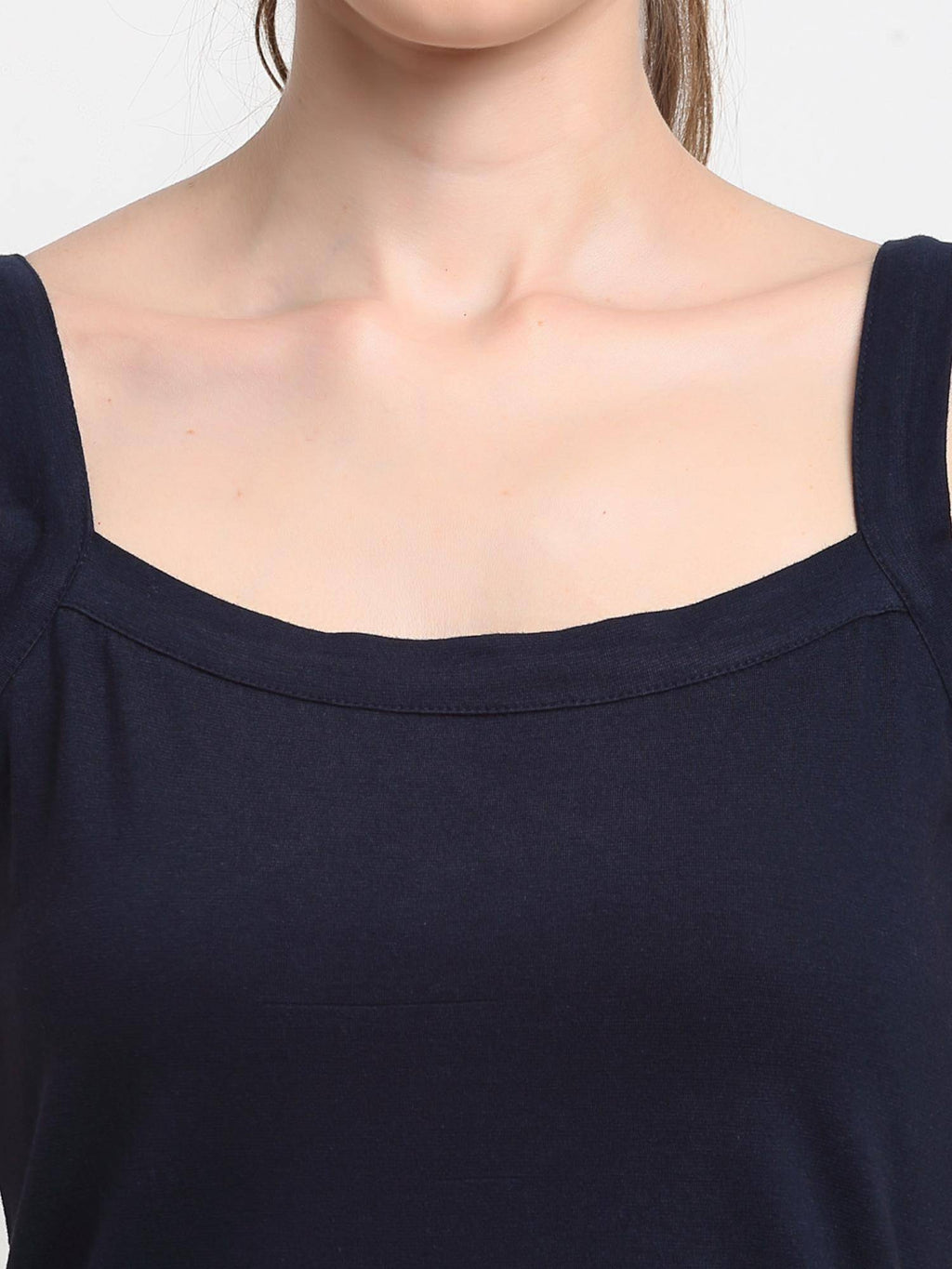 Womens Navy Blue Regular Strap Cotton Camisole Top | TT98 - view 5