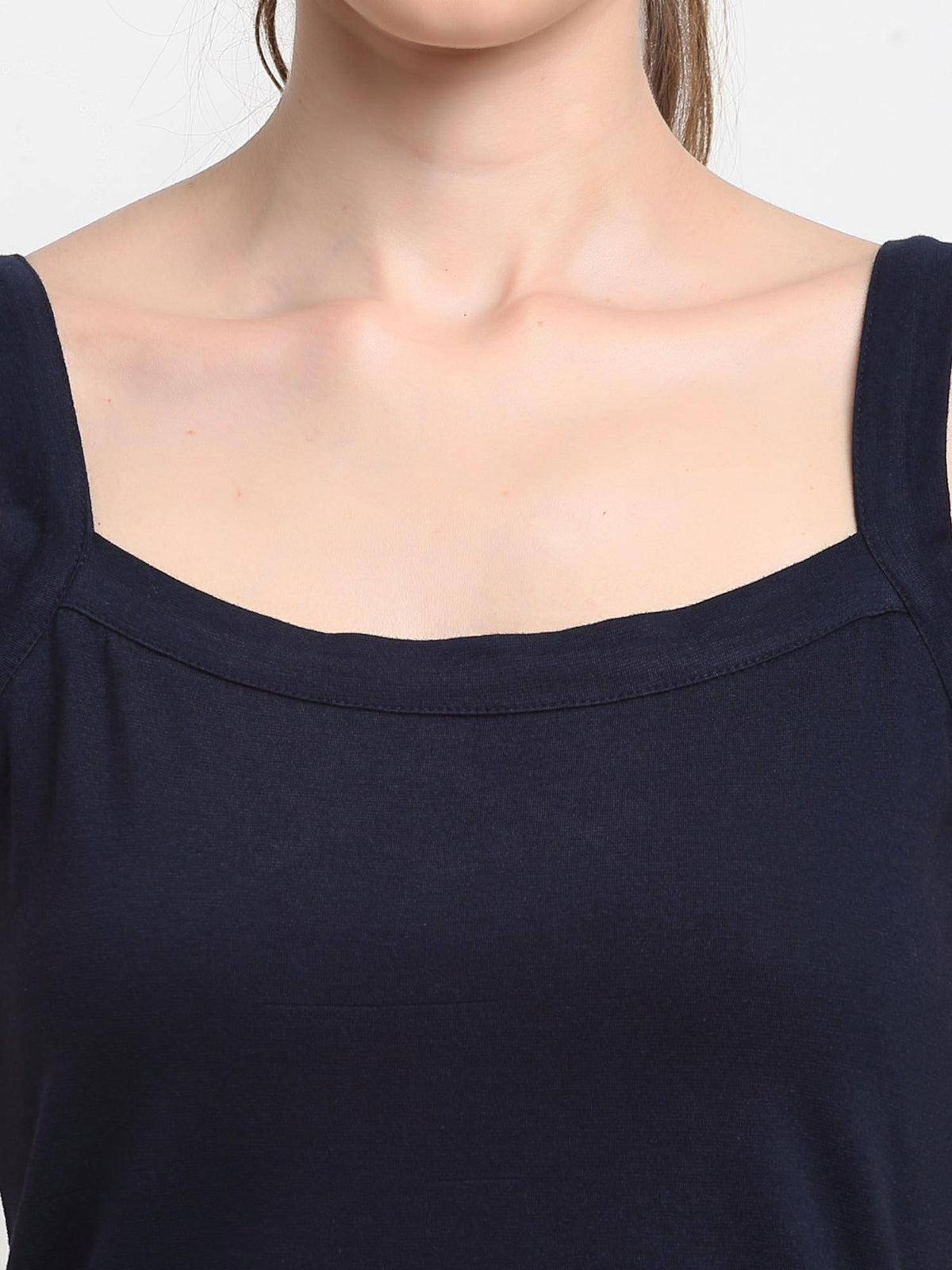 Womens Navy Blue Regular Strap Cotton Camisole Top | TT98 - view 5